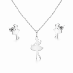 Collana e Orecchini Ballerina con Incisione Personalizzata