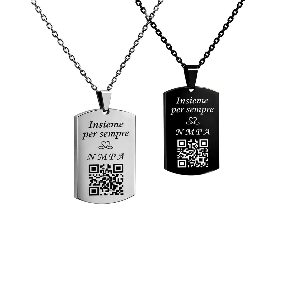 Collane con Dedica per Genitori Incisione Personalizzata Retro