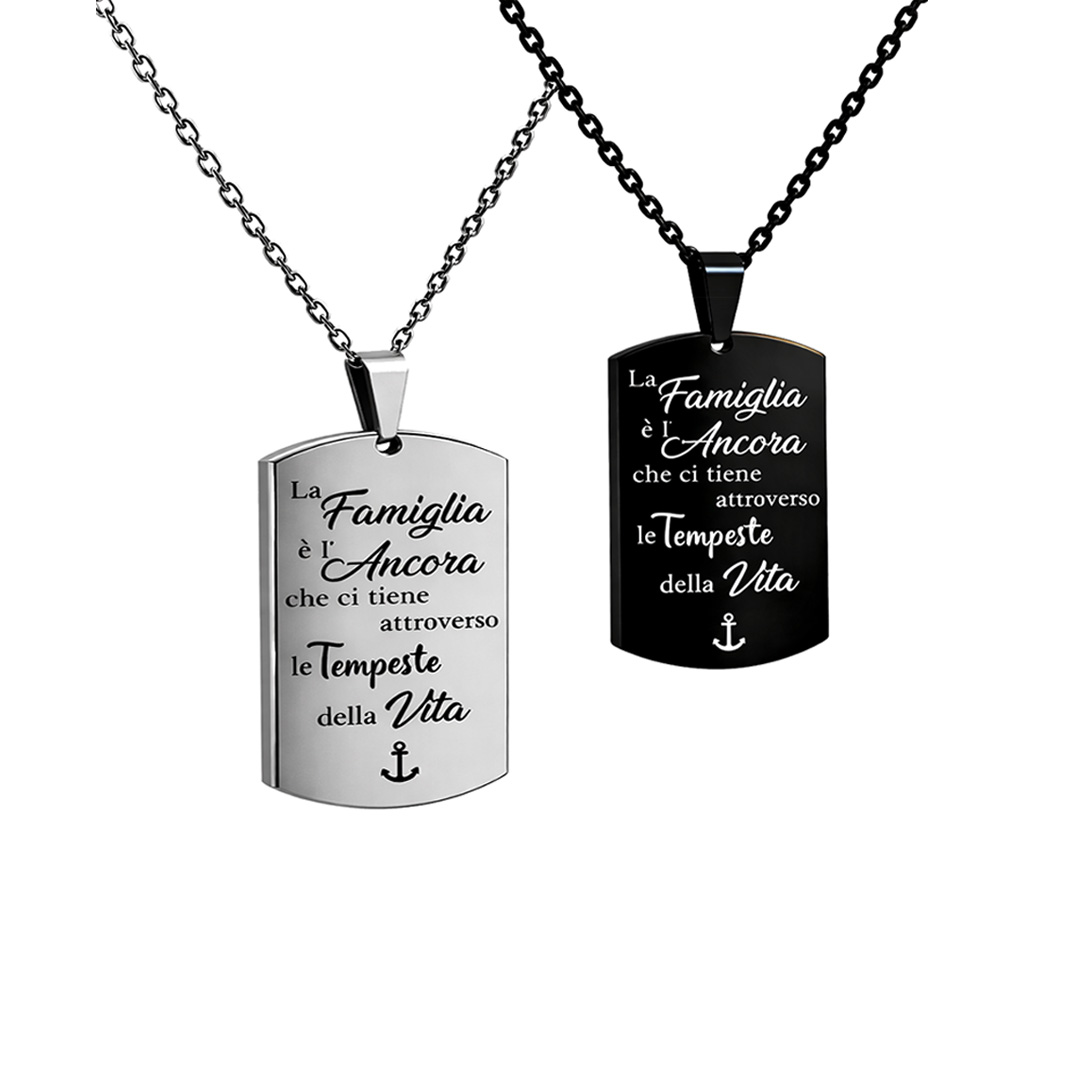 Collane con Dedica per Genitori Incisione Personalizzata