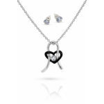 Girocollo Donna con Cuore e Orecchini Punto Luce