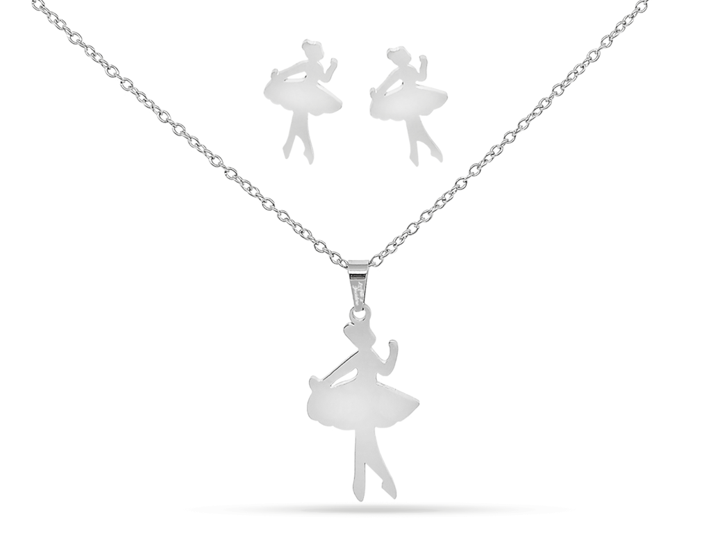 Coordinato ballerina collana e orecchini 1 incisione personalizzata Coordinato ballerina collana e orecchini 1 incisione personalizzata