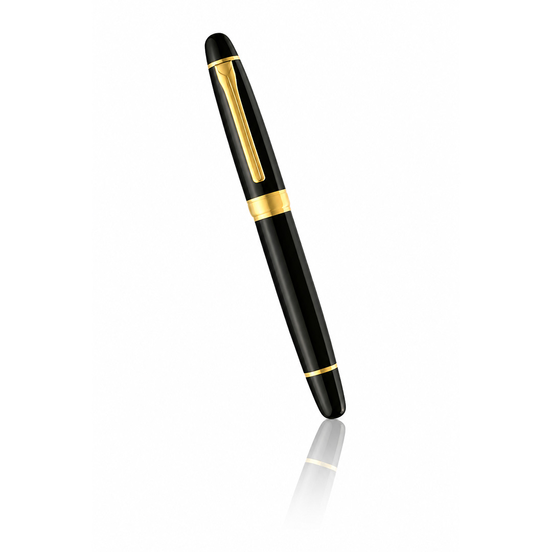 Penna Professionale Nera e Dorata Personalizzata chiusa