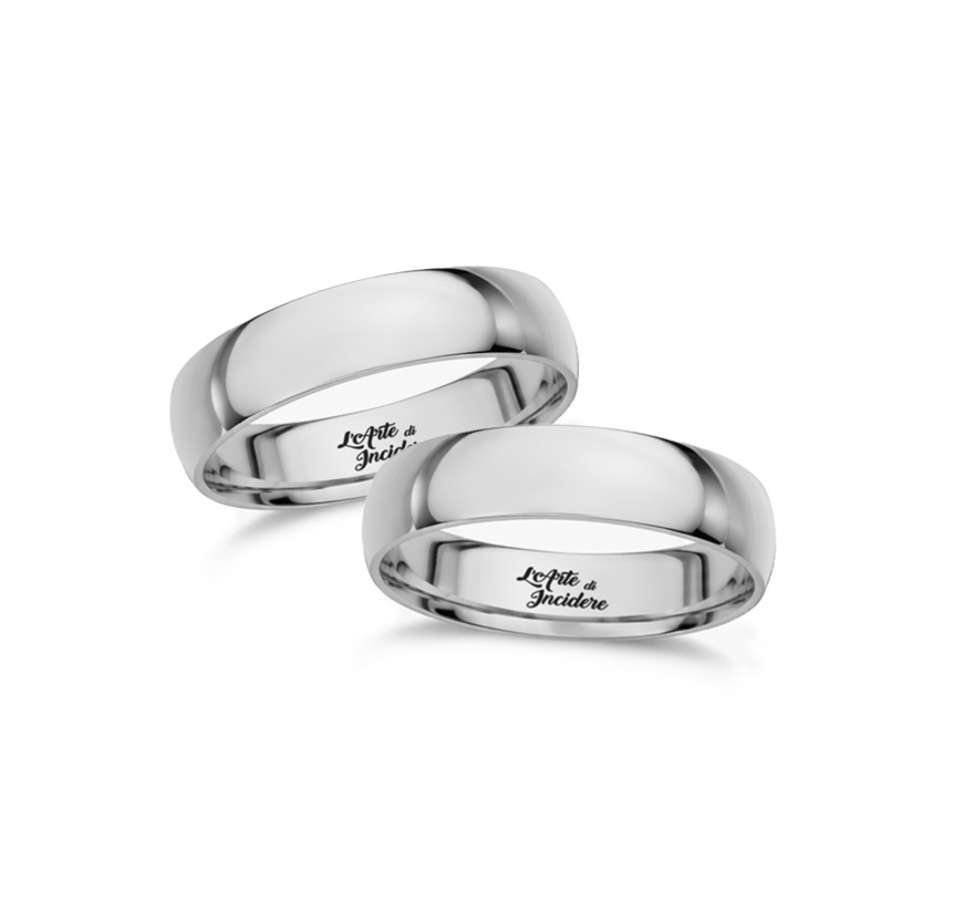 Anelli Coppia Bombati 6 Argentati Personalizzata