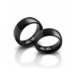 Anelli Coppia Bombati 8 Neri Lucidi Personalizzati