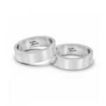 Anelli Coppia Piatti 6 Argentati Personalizzati