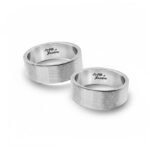 Anelli Coppia Piatti 8 Satinati Argentati Personalizzati