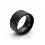 Anello Fascia Larga 10 Piatto Nero Lucido Personalizzato