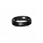 Anello Nero Fascia Bombata 6 mm Personalizzato