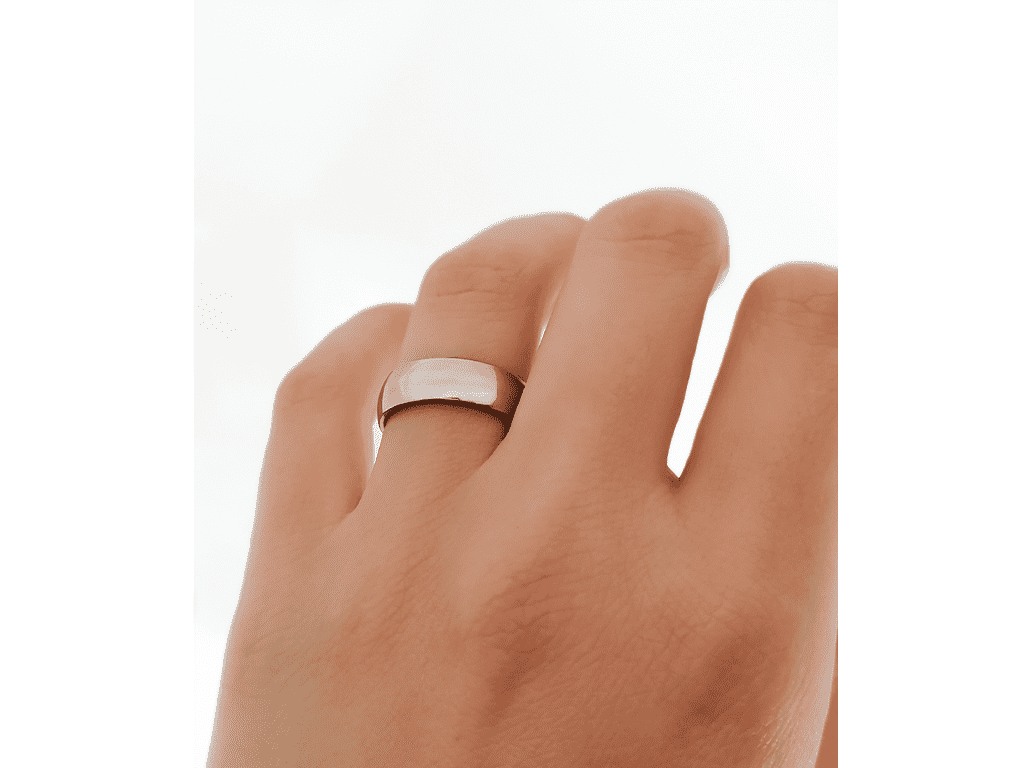 Anello fascia bombato argentato 6 mm Anello fascia bombato argentato 6 mm