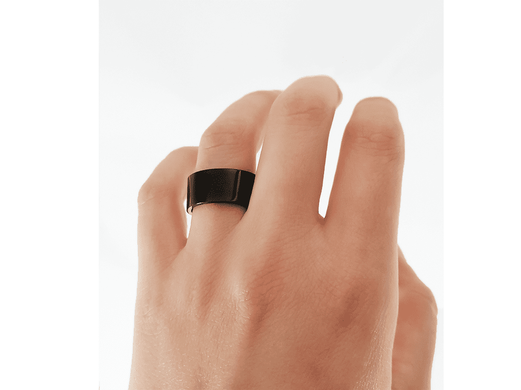 Anello fascia piatta nero 10 mm