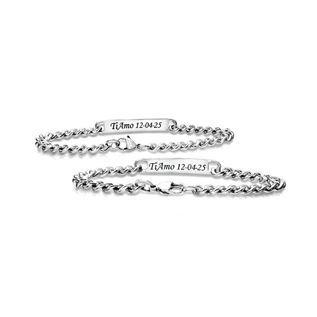 Bracciali Coppia Incisione Foto Personalizzati Retro Bracciali Coppia Incisione Foto Personalizzati Retro