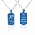 Collana per Papà con Piastrina Blu Personalizzata
