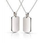 Collane di Coppia Piastrine Spesse Rettangolari Personalizzata