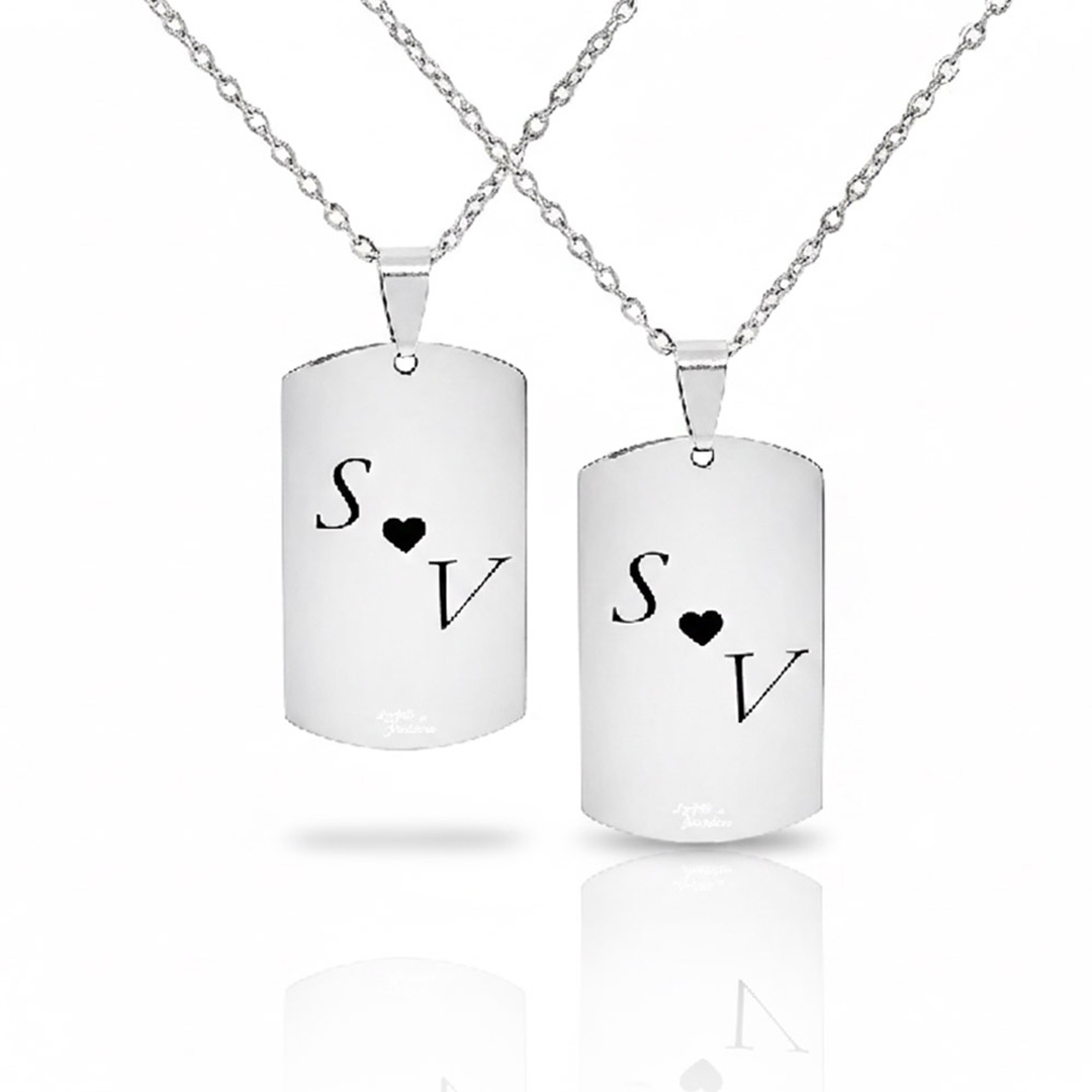 Collane per Coppia di Fidanzati Personalizzate Retro