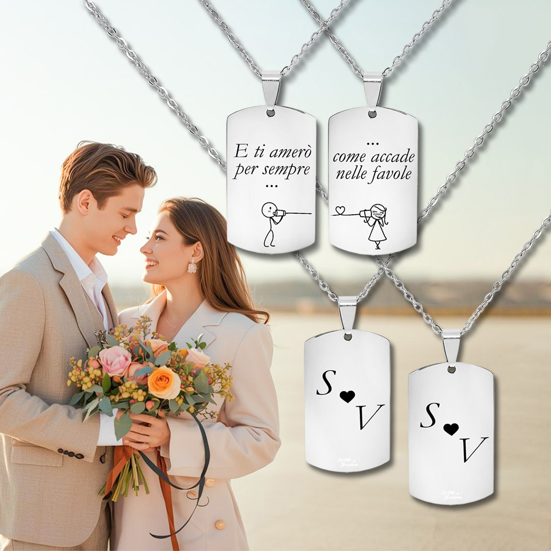 Collane per Coppia di Fidanzati Personalizzate con incisione