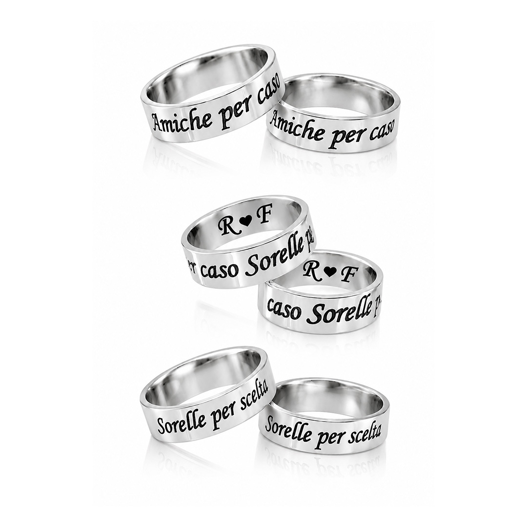 Anelli Migliori Amiche con Dedica Personalizzata