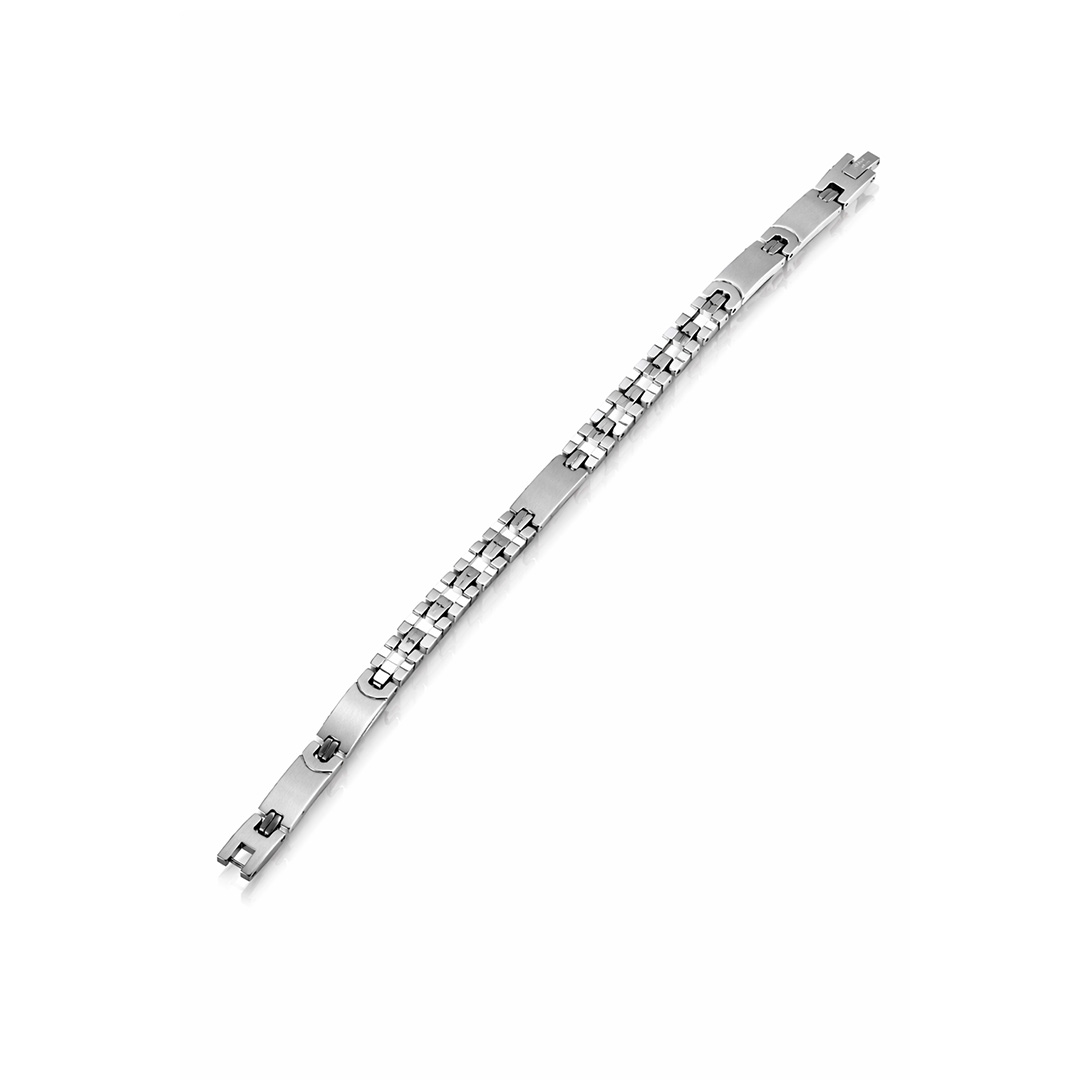 Bracciale Uomo Incisione Personalizzata su Placca Piccola Aperto