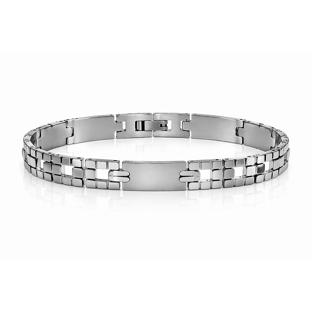 Bracciale Uomo Incisione Personalizzata su Placca Piccola
