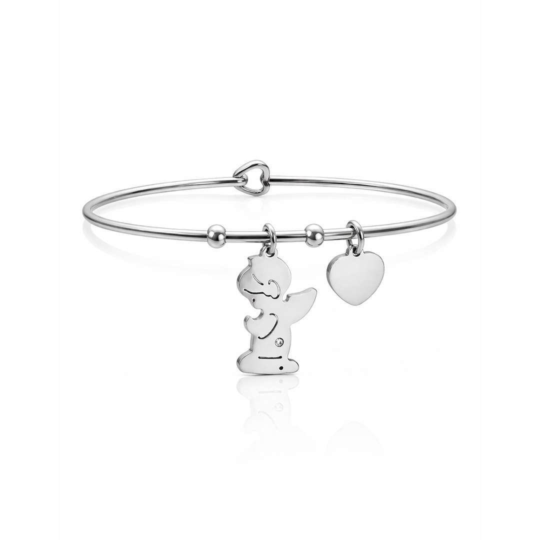 Bracciale con Angioletto e Cuore Personalizzato