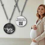 Collana Ecografia Personalizzata con Foto Incisa e QR Code