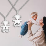 Collana Mamma Bebè Bimba Incisione Personalizzata con 1 Nome e Dedica