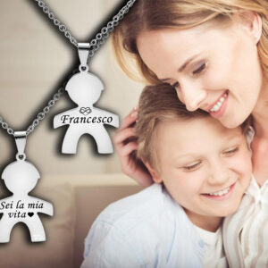 Collana Mamma Bebé Incisione Personalizzata con dedica