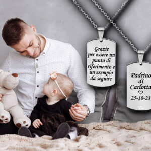 Collana Padrino Battesimo con Incisione Personalizzata