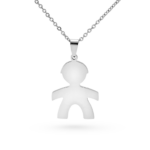 Collana ciondolo Bimbo Donna Incisione Personalizzata 1 per lato