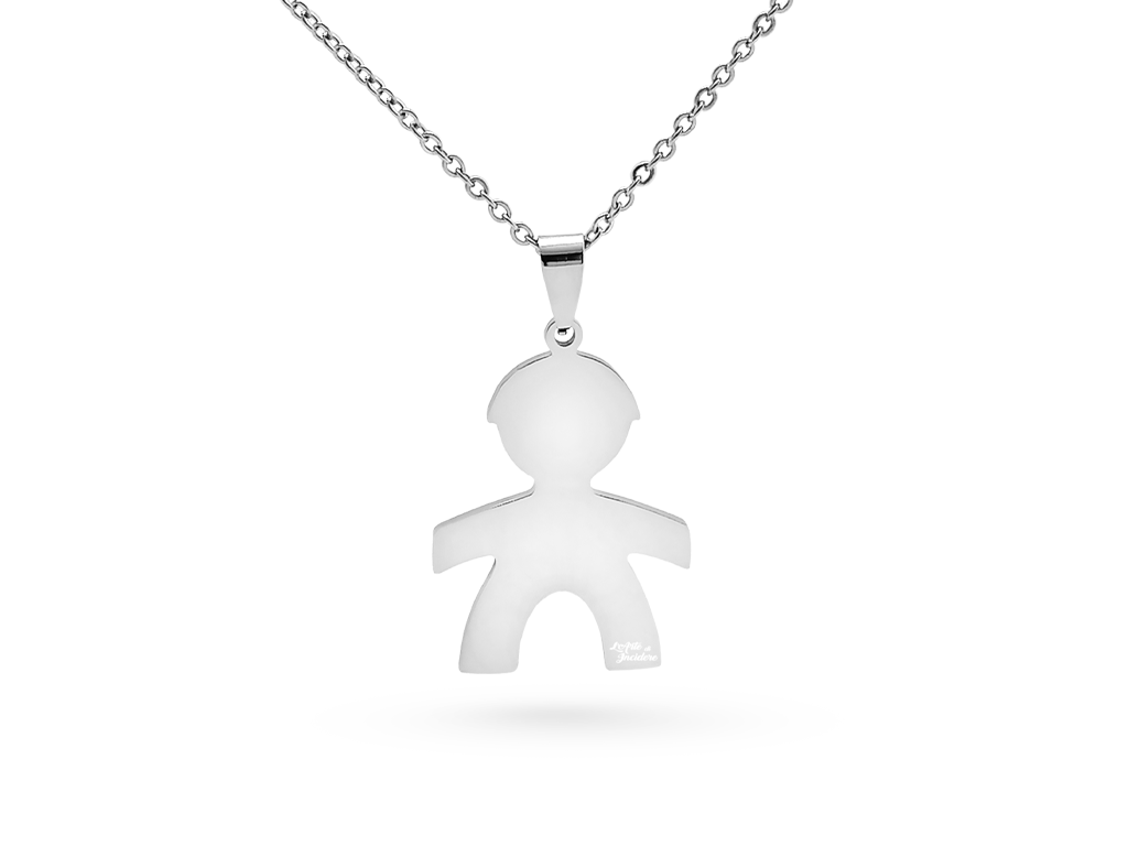 Collana ciondolo Bimbo Donna Incisione Personalizzata su 2 lati Collana ciondolo Bimbo Donna Incisione Personalizzata su 2 lati