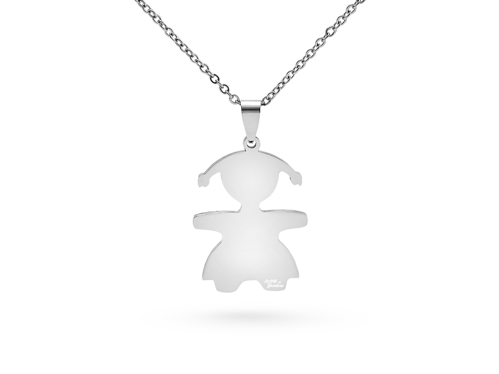 Collana ciondolo bimba Donna Incisione Personalizzata 1 per lato.