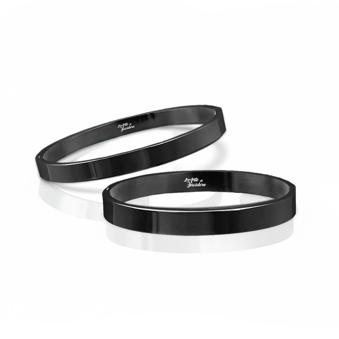 Bracciali Coppia Rigidi Chiusi Personalizzati Neri