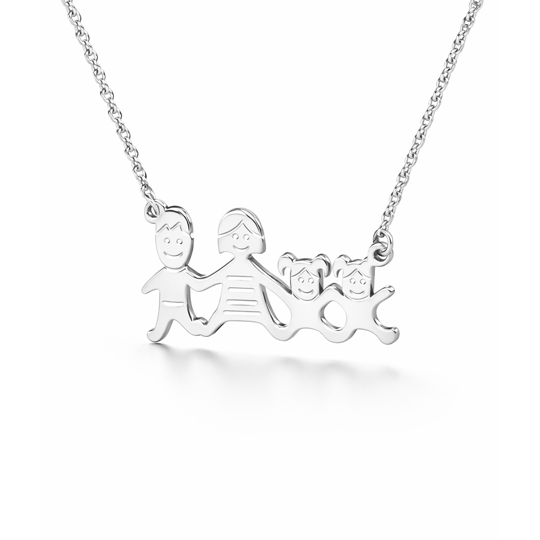 Collana Famiglia Personalizzata con Iniziali 2 ba