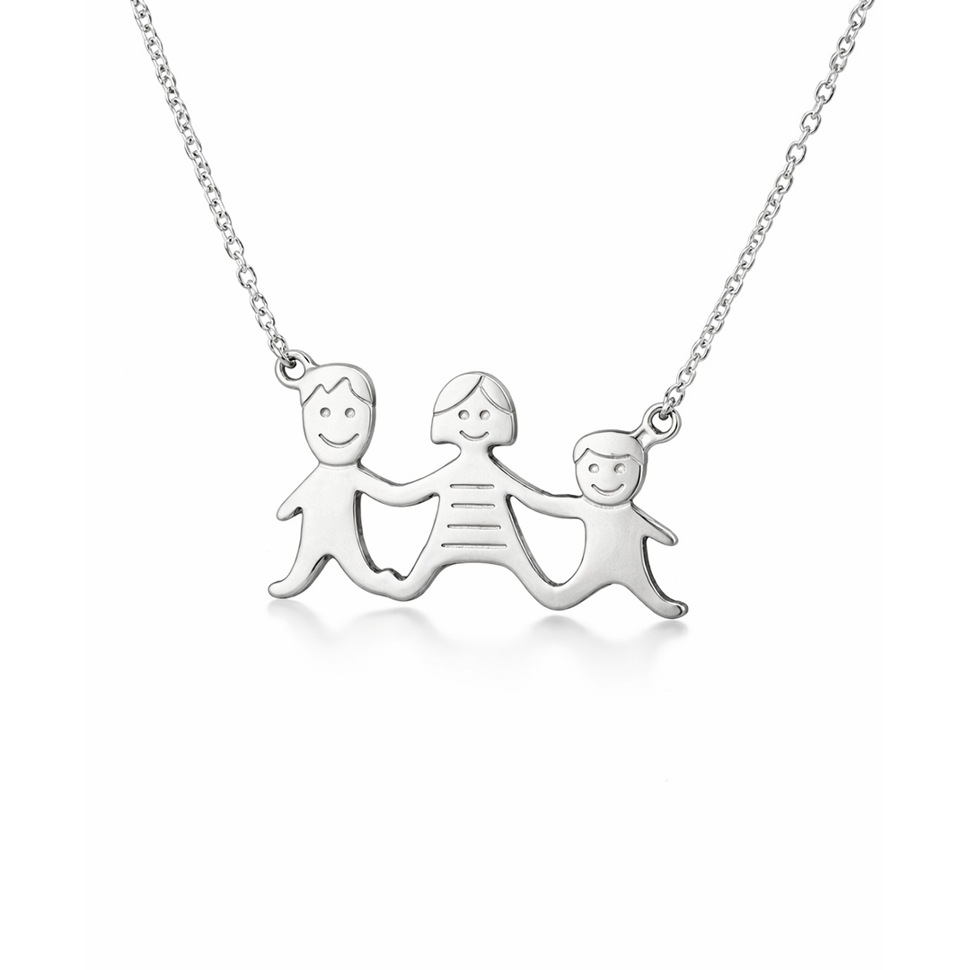 Collana Famiglia Personalizzata con Iniziali Incise ma e pa Bo