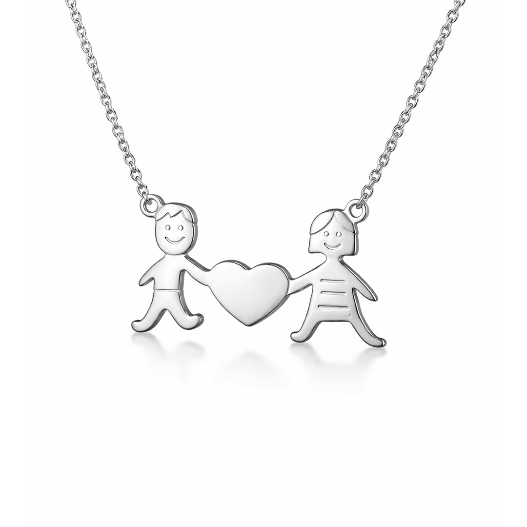 Collana Famiglia Personalizzata con Iniziali Incise ma e pa