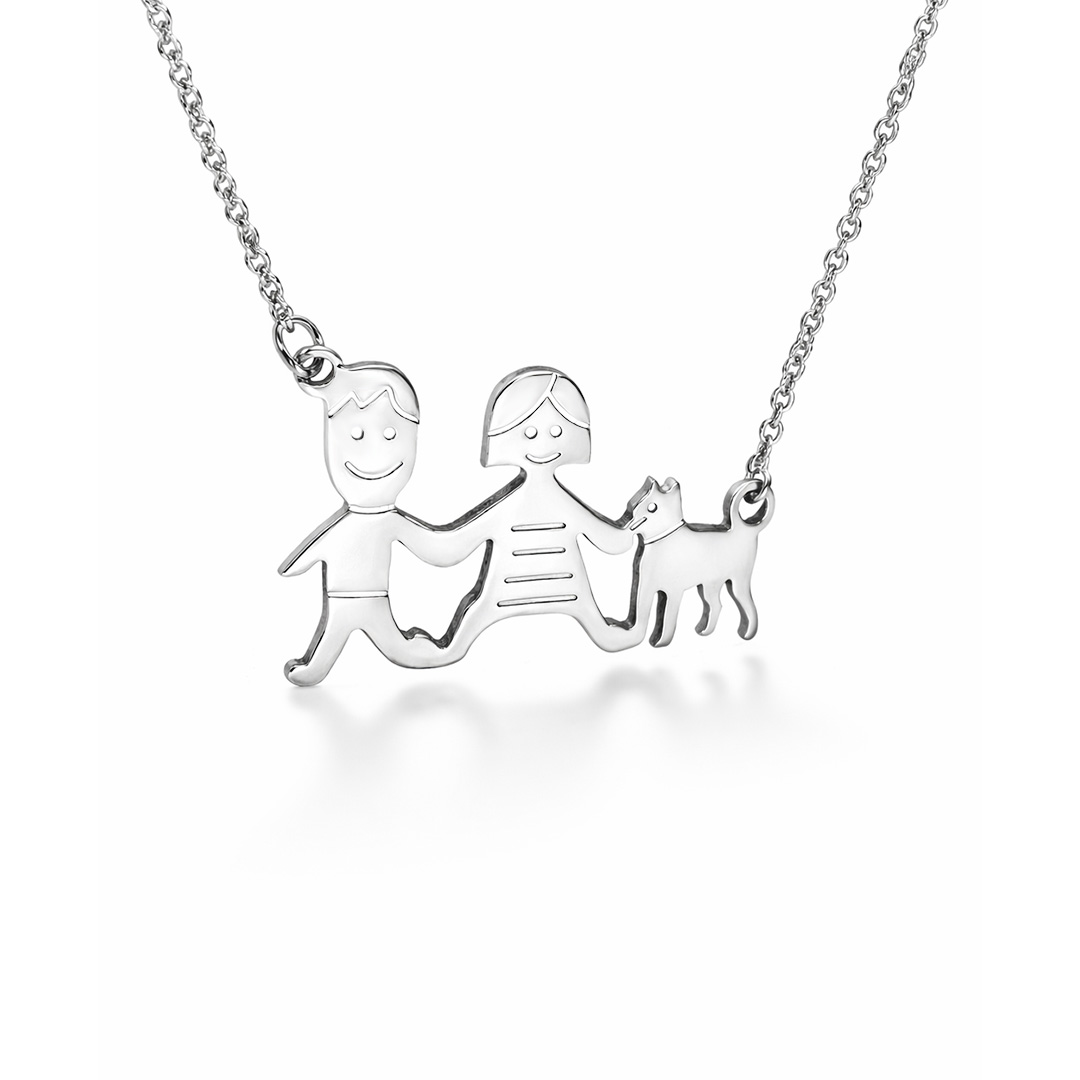 Collana Famiglia Personalizzata con Iniziali Incise ma pa ca