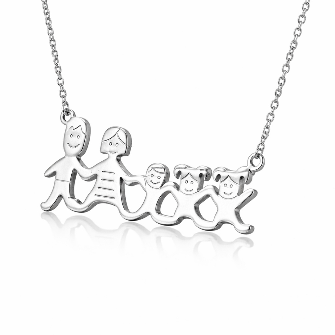 Collana Famiglia Personalizzata con Iniziali Incise
