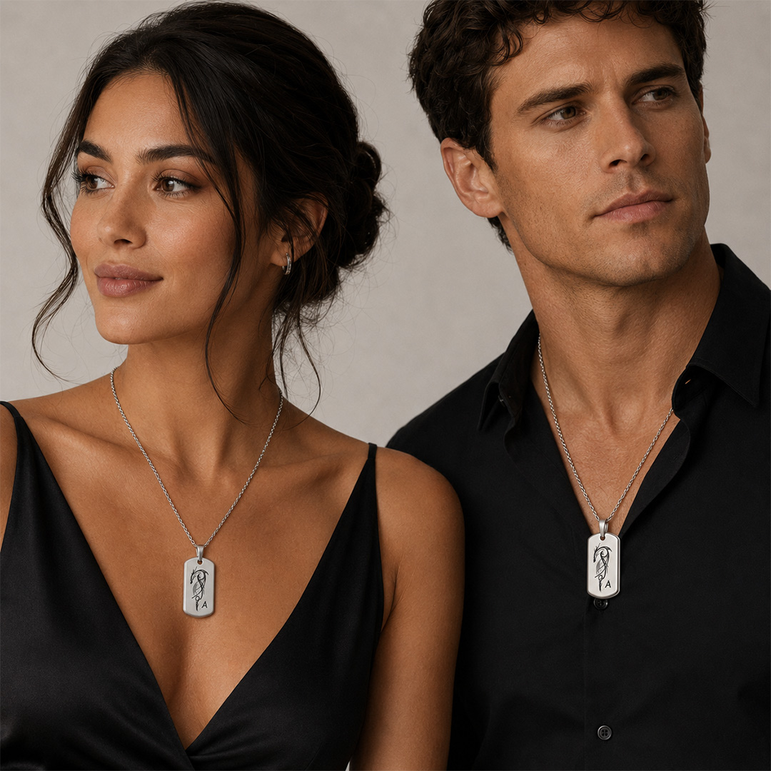 Collana Piastrina Personalizzata con Incisione Indossati
