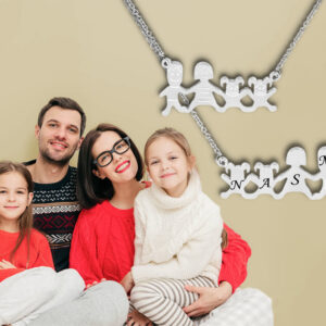 Collana famiglia personalizzata con iniziali 1 incisione retro