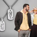 Collana piastrina personalizzata rettangolare spessa con 1 incisione