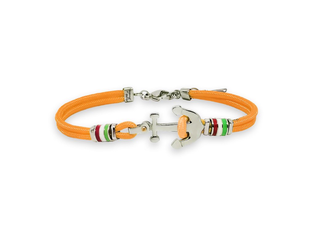 Bracciale con ancora acciaio e corda 1 incisione personalizzata Bracciale con ancora acciaio e corda 1 incisione personalizzata