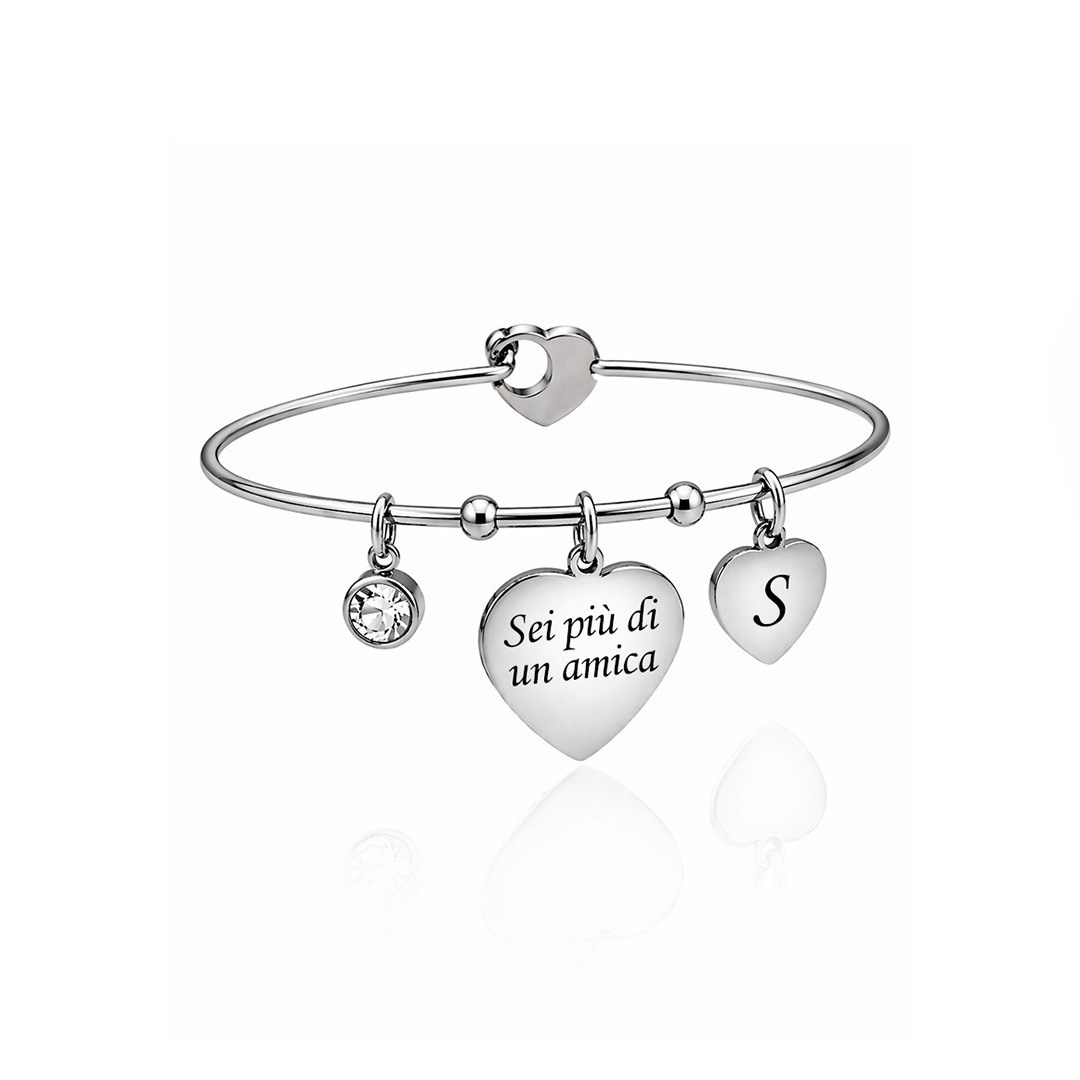 Bracciale Migliore Amica 2 Cuori Personalizzati