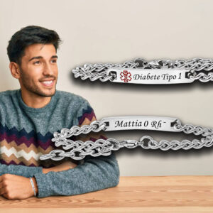 Bracciale Salvavita Uomo Personalizzato con Incisione