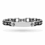 Bracciale acciaio e caucciù uomo con incisione personalizzata