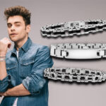 Bracciali Set Da 3 Per Lui Con Maglia in Acciaio e Incisione Personalizzata