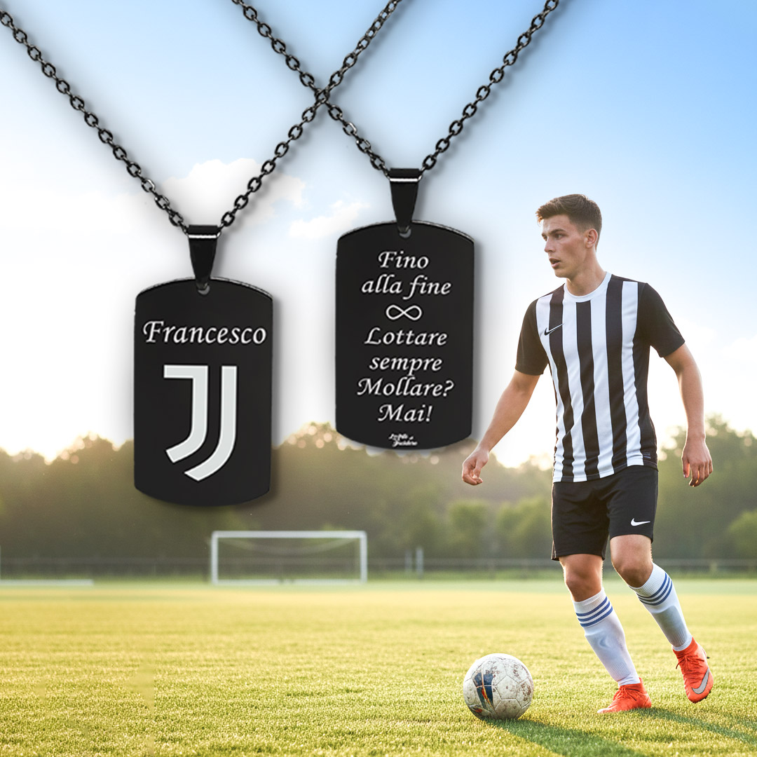 Collana per Tifoso Bianconero Personalizzata con Nome