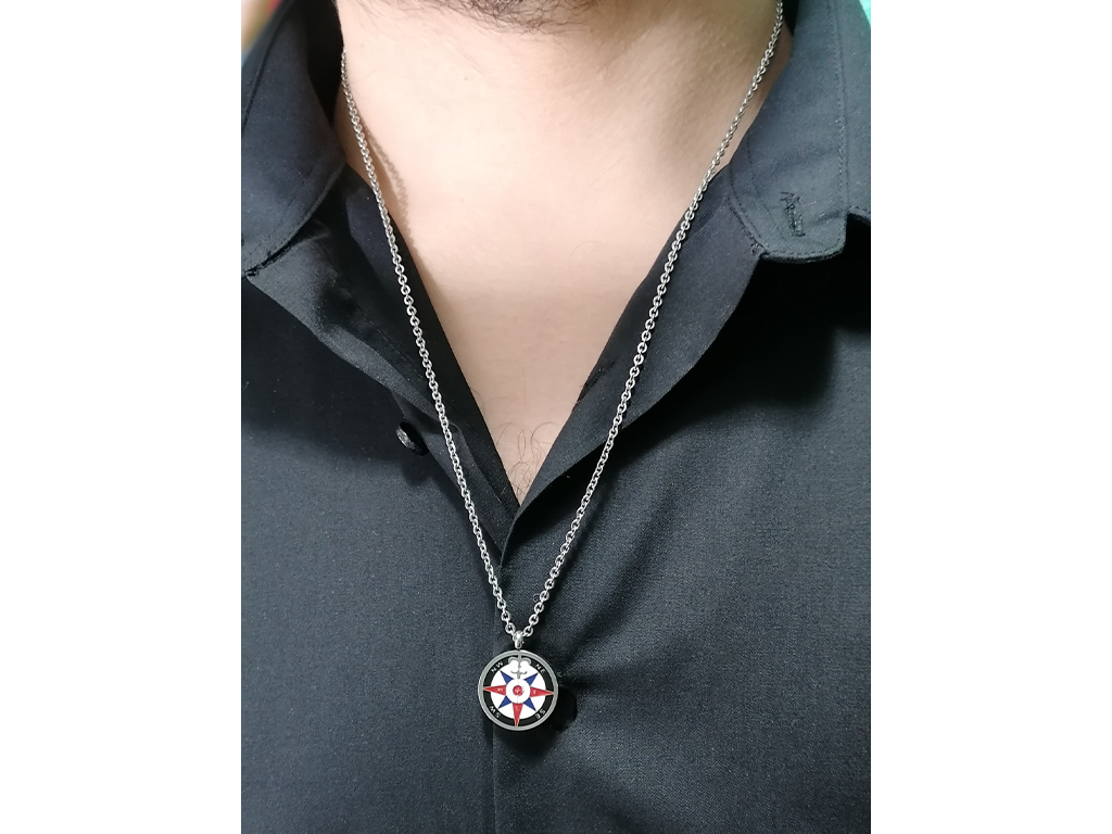 Collana per uomo Rosa Dei Venti 1 incisione personalizzata Collana per uomo Rosa Dei Venti 1 incisione personalizzata