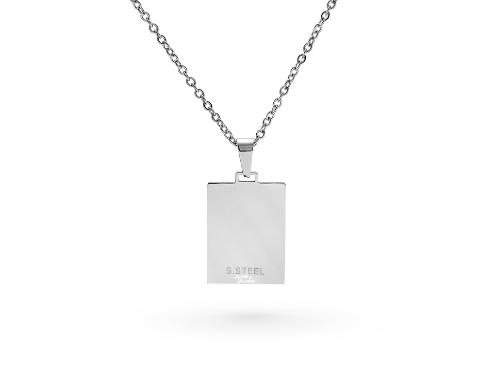 Collana salvavita piastrina retro con Incisione Personalizzata 1 per lato
