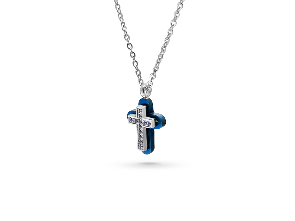 collana croce blu