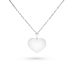 Collana donna cuore medio argentato incisione personalizzata 1 per lato