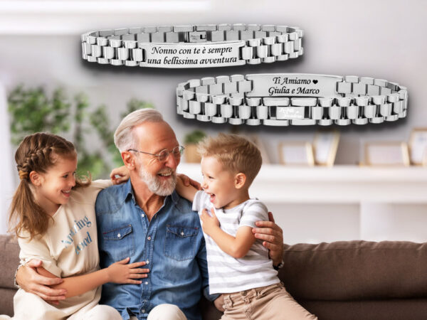 Bracciale Nonno Personalizzato con Dedica e Nomi